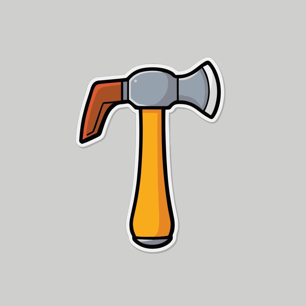 Cartoon illustration of sharp axe vector