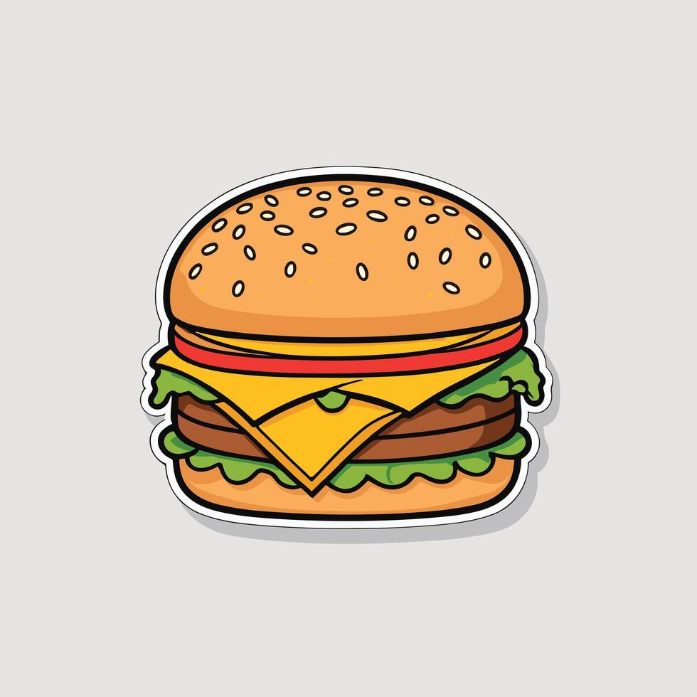 Delicious burger illustration flat drawing vector