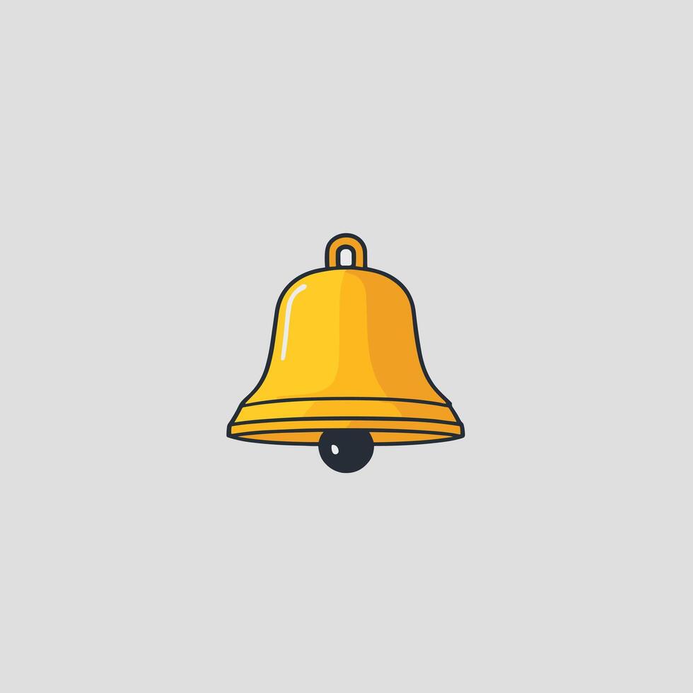 Cartoon bell minimalist clip art illustration vector