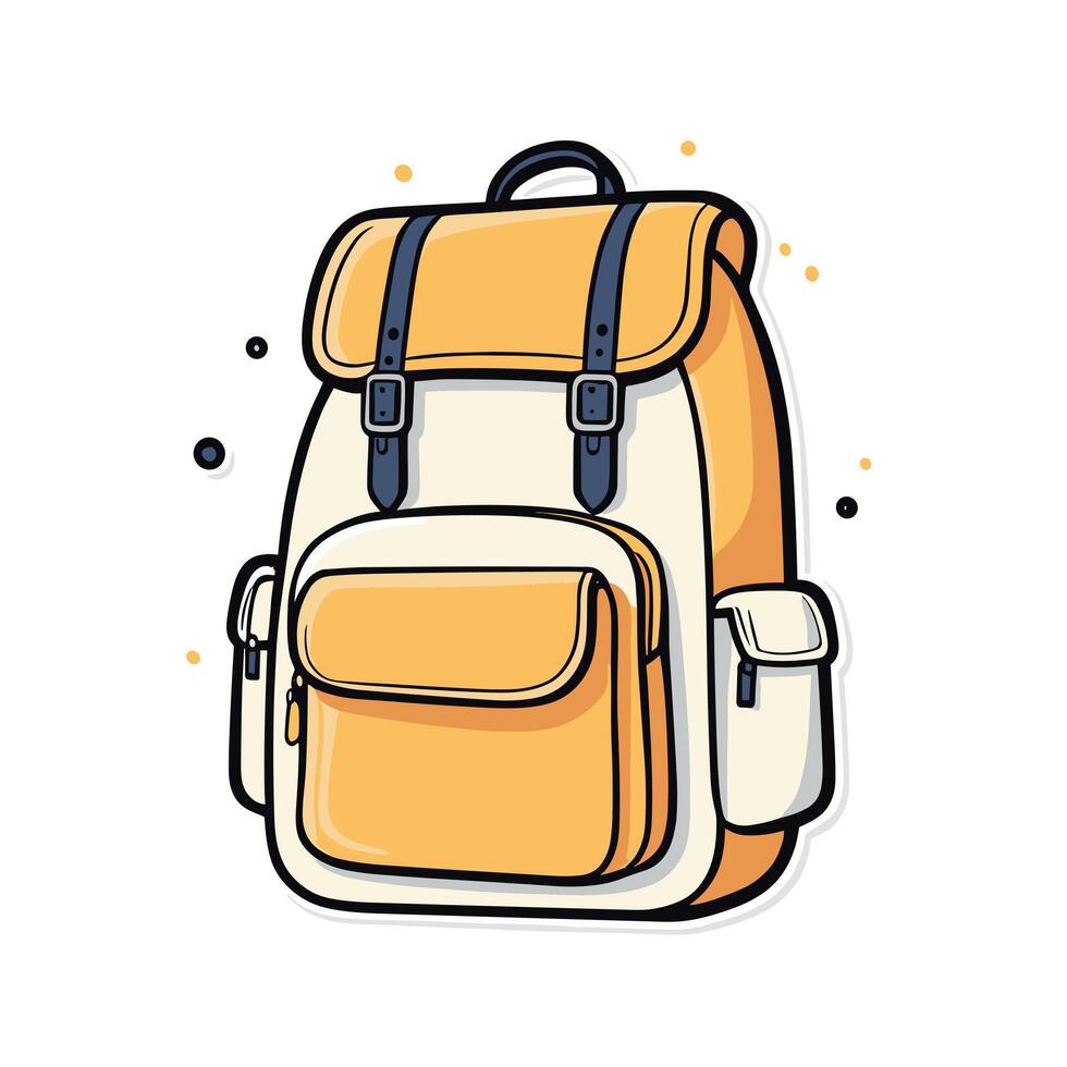 plano ilustración de un mochila vector