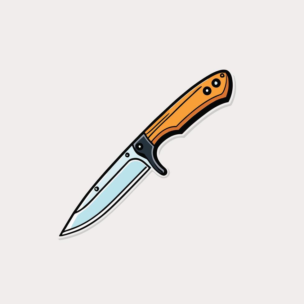 Cartoon style icon illustration of a knife flat artwork vector