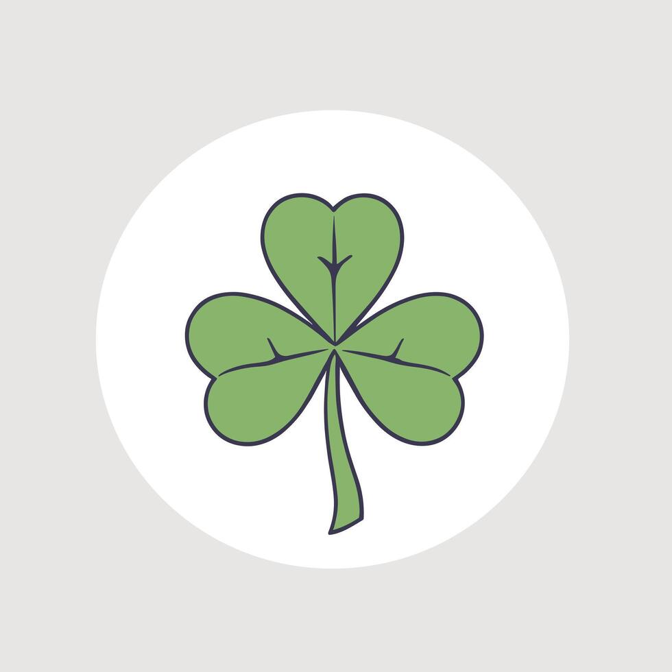 Green clover illustration simple flat design vector