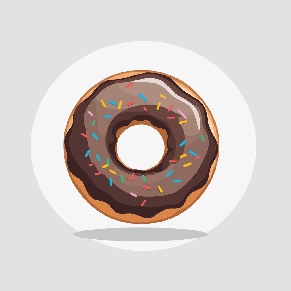 Split frosting doughnut illustration flat cartoon drawing design vector