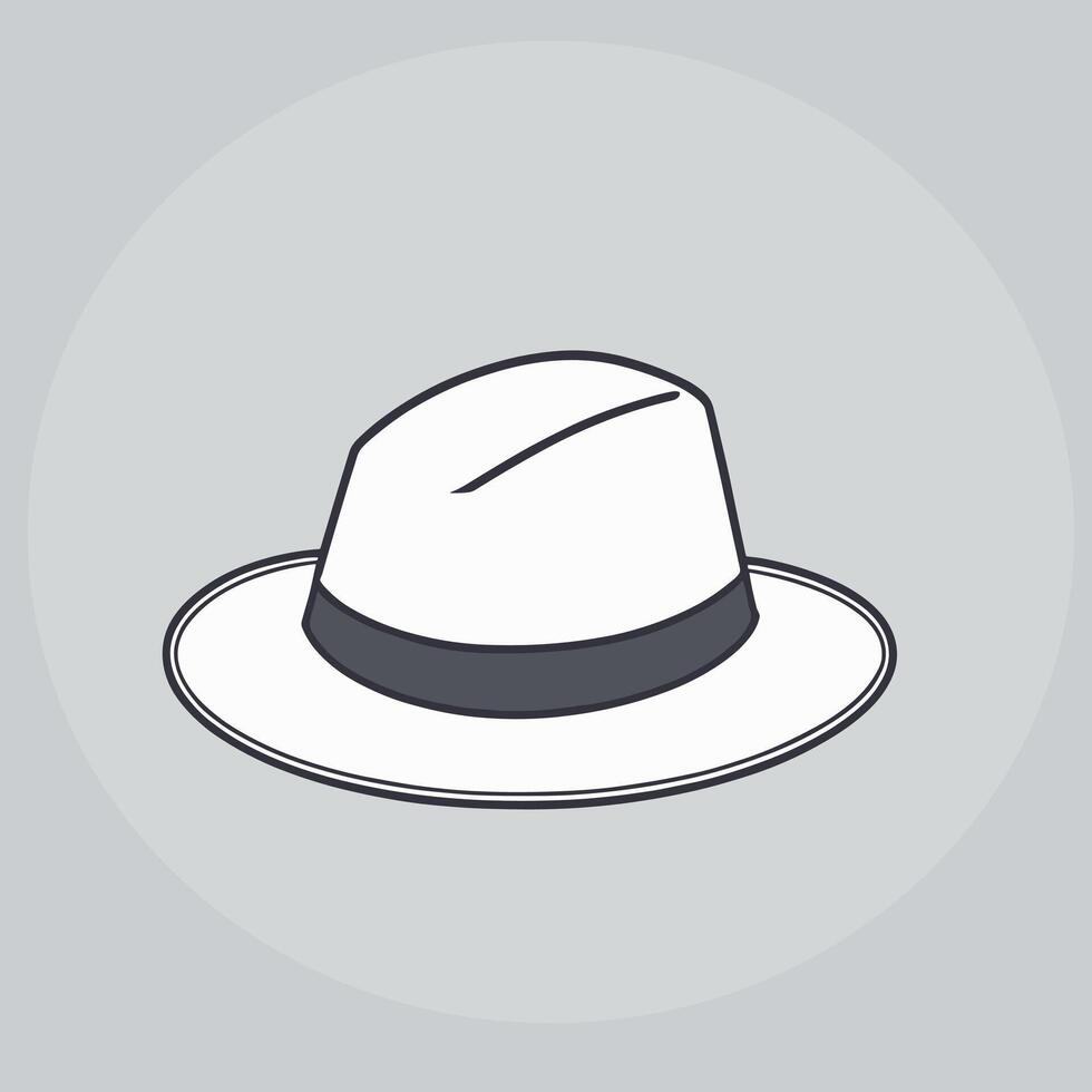 Stylish hand-drawn style fedora hat illustration flat design vector