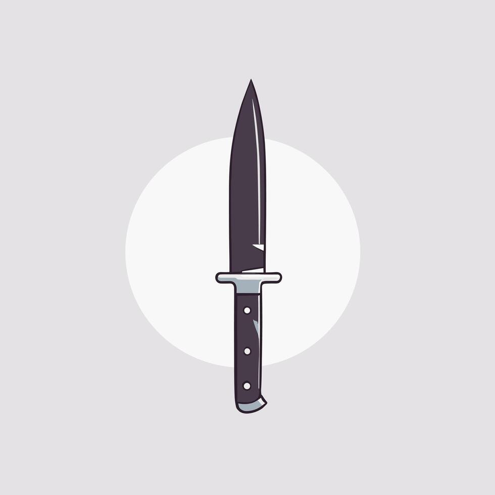 Cartoon style icon illustration of a knife flat artwork vector