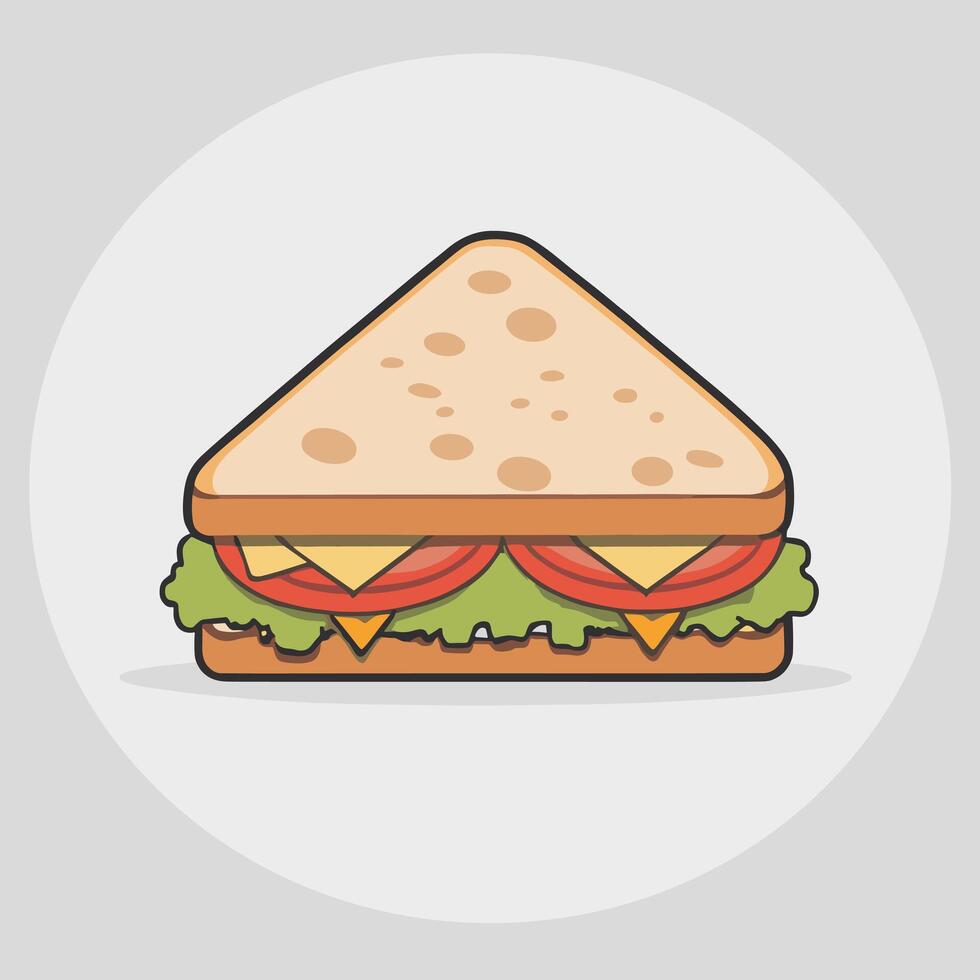 Delicious cartoon sandwich illustration design vector