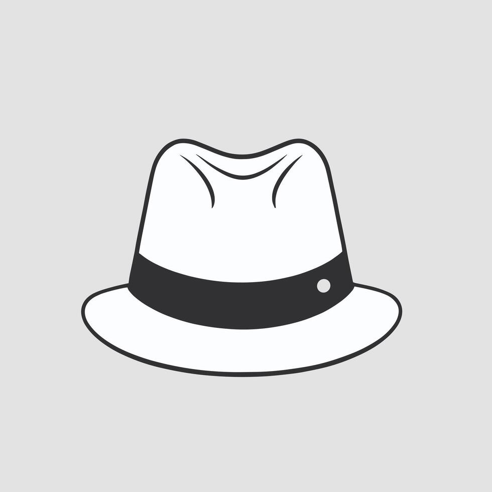 elegante dibujado a mano estilo fedora sombrero ilustración plano diseño vector