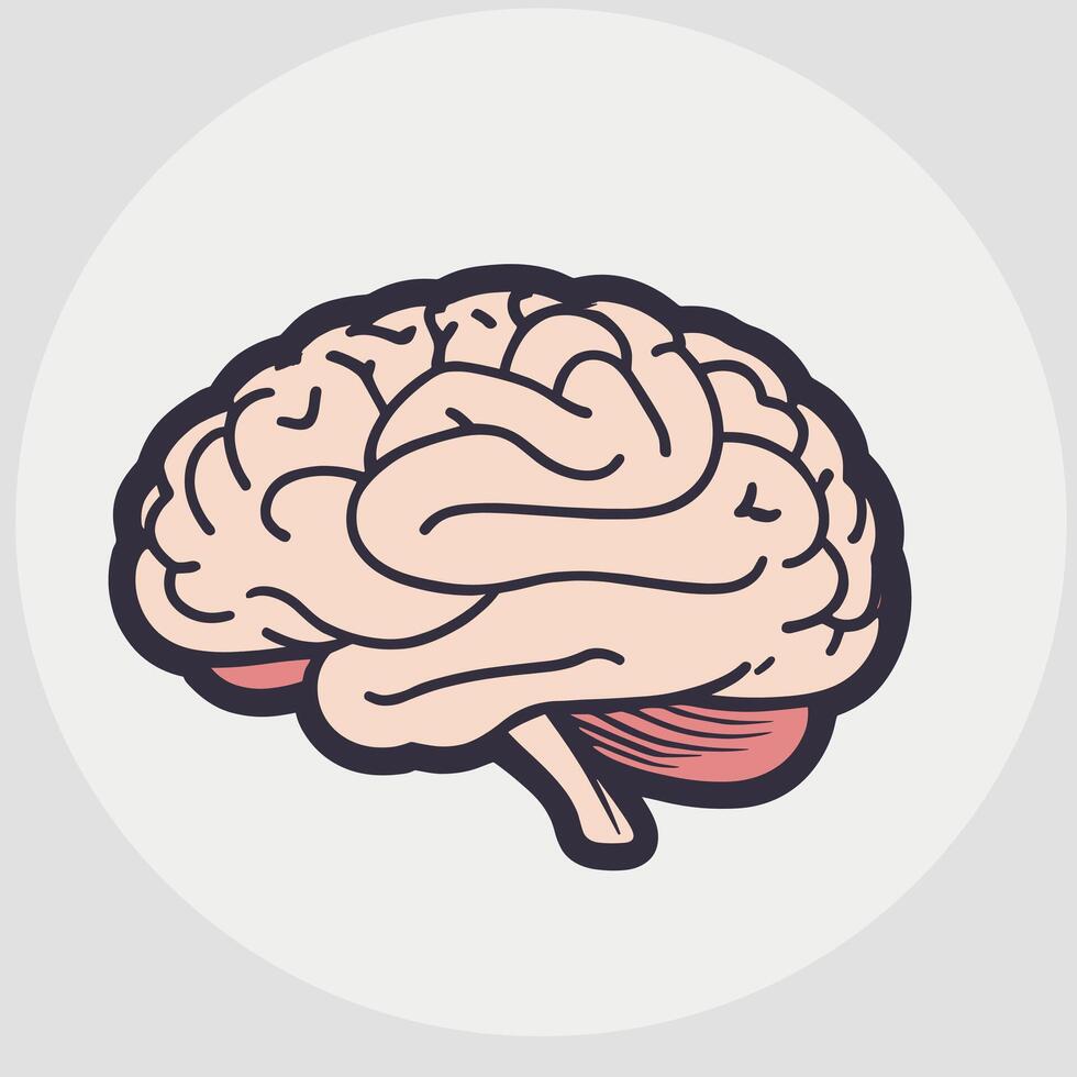 Cartoon brain illustration design vector