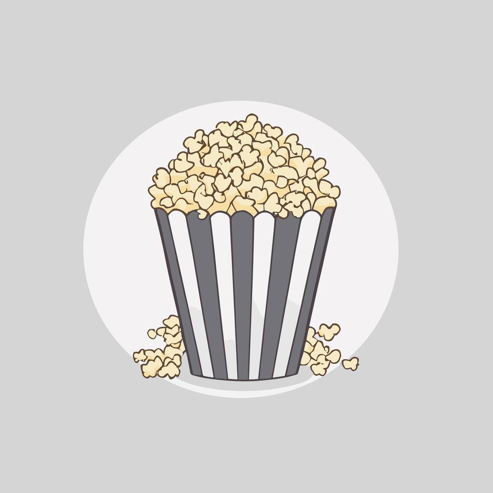 Cartoon popcorn bucket on white isolated background design vector