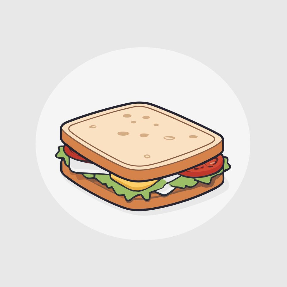 Delicious cartoon sandwich illustration design vector