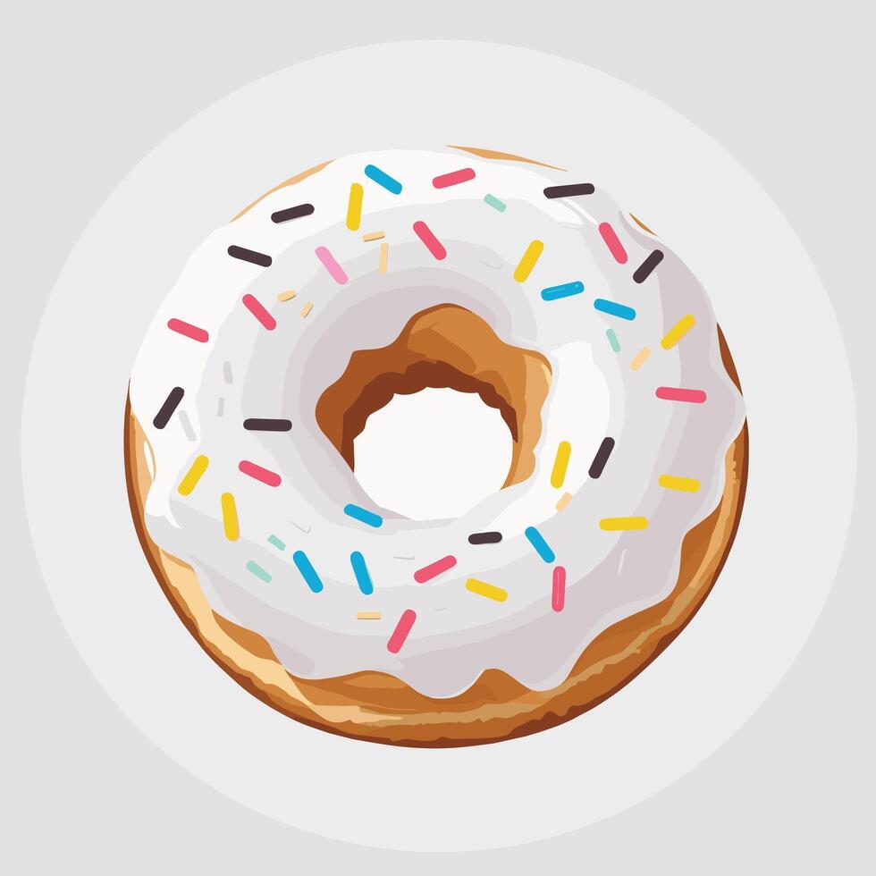 Split frosting doughnut illustration flat cartoon drawing design vector