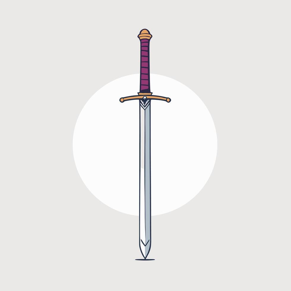 Vintage style illustration of a sword design game item drawing vector