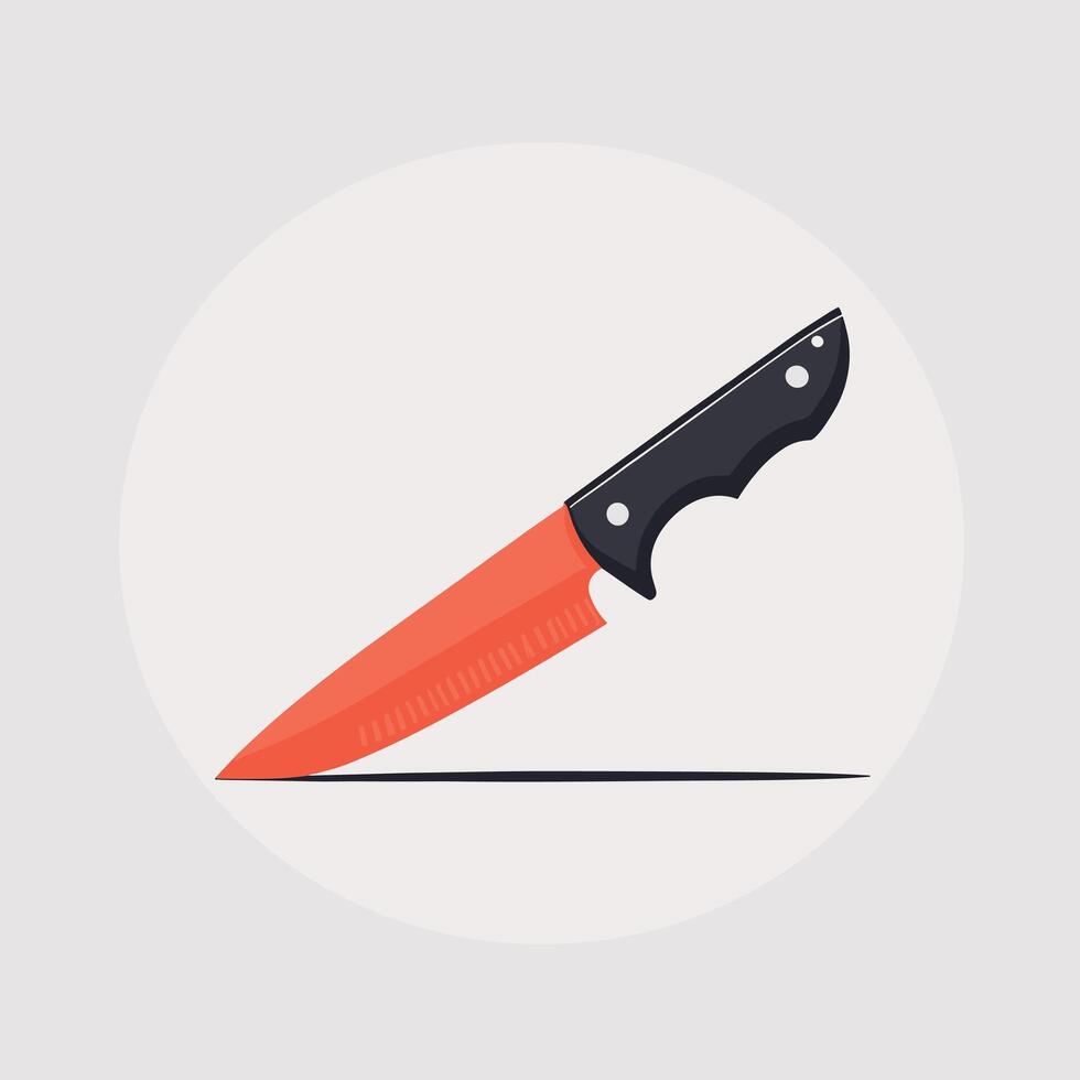 Cartoon style icon illustration of a knife flat artwork vector