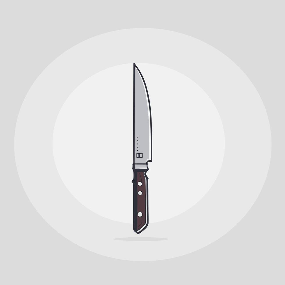 Cartoon style icon illustration of a knife flat artwork vector