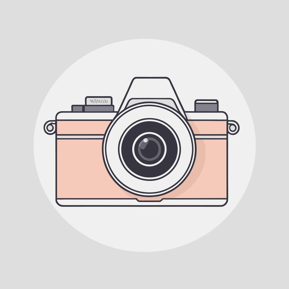 Vintage camera illustration flat design vector