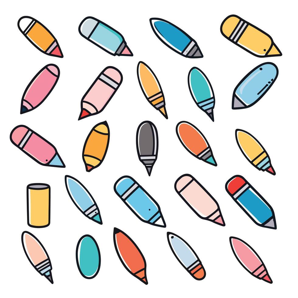Hand-drawn style pen icon illustration design vector