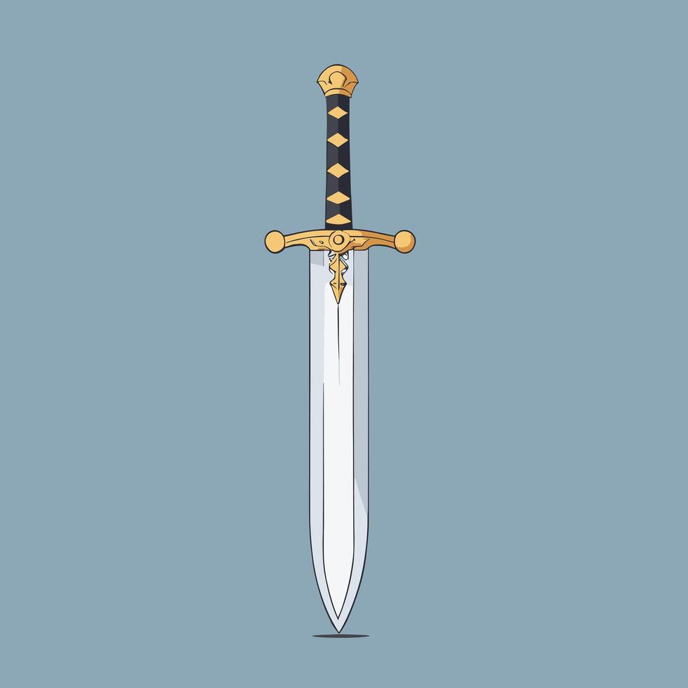 Vintage style illustration of a sword design game item drawing vector