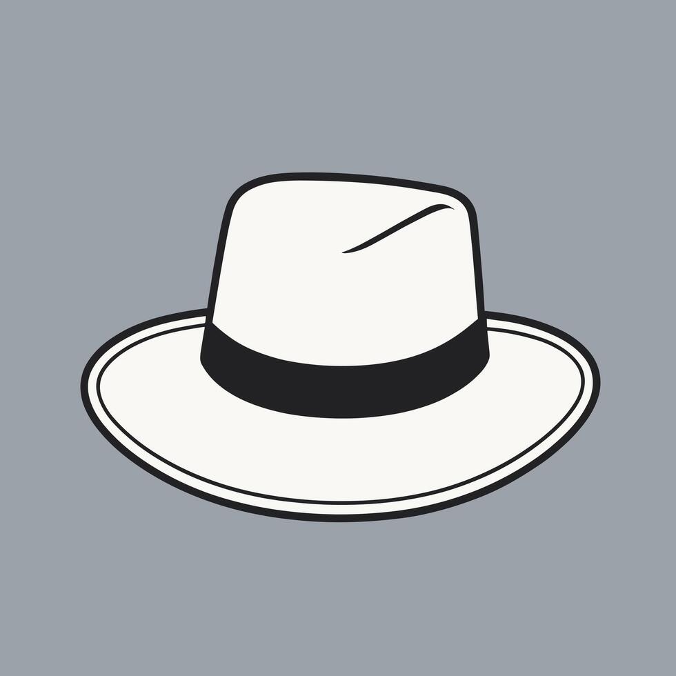 Stylish hand-drawn style fedora hat illustration flat design vector