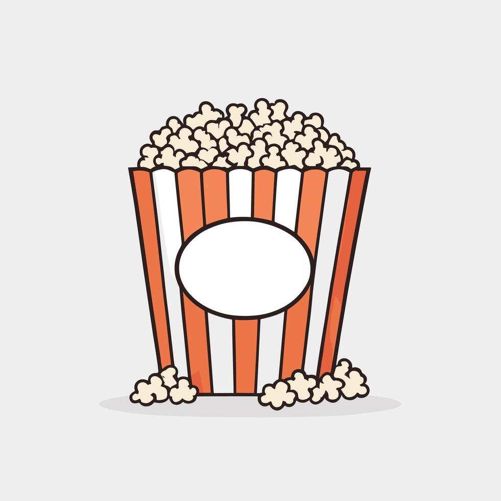 Cartoon popcorn bucket on white isolated background design vector