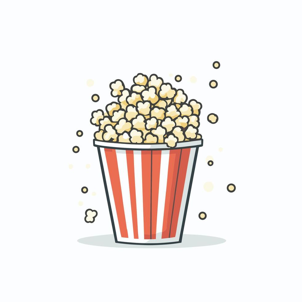Cartoon popcorn bucket on white isolated background design vector