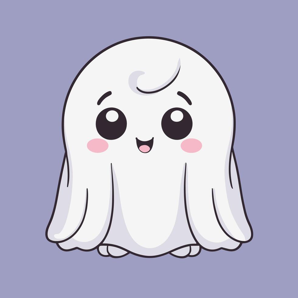 Friendly ghost cartoon with a big smile vector