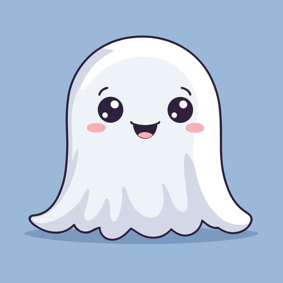 simpático fantasma dibujos animados con un grande sonrisa vector