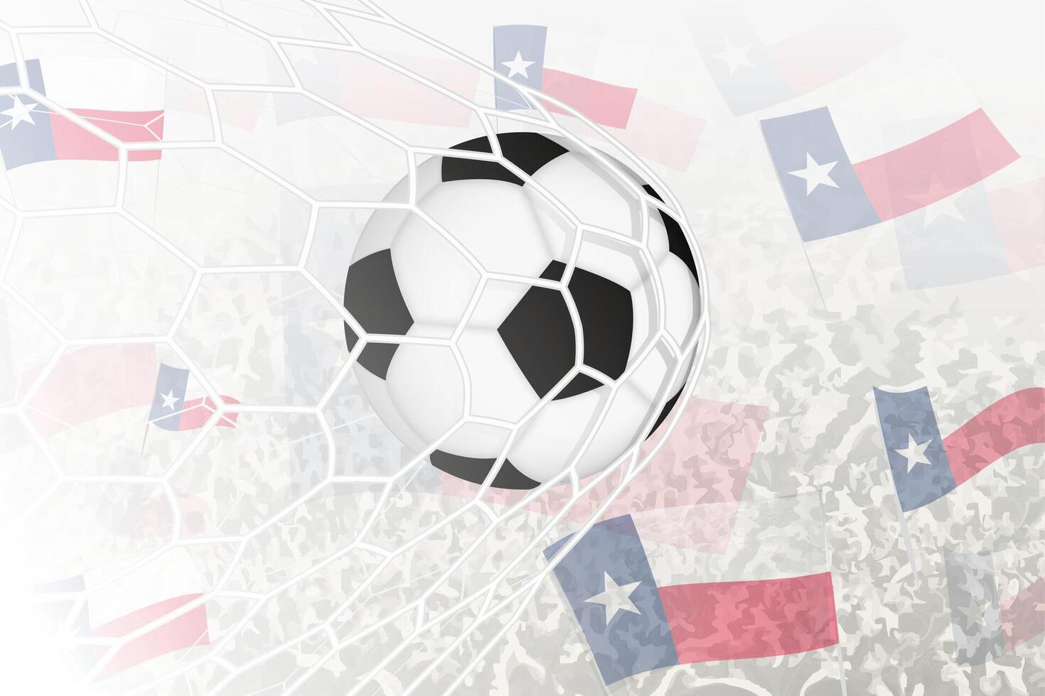 nacional fútbol americano equipo de Texas anotado meta. pelota en objetivo neto, mientras fútbol americano partidarios son ondulación el Texas bandera en el antecedentes. vector