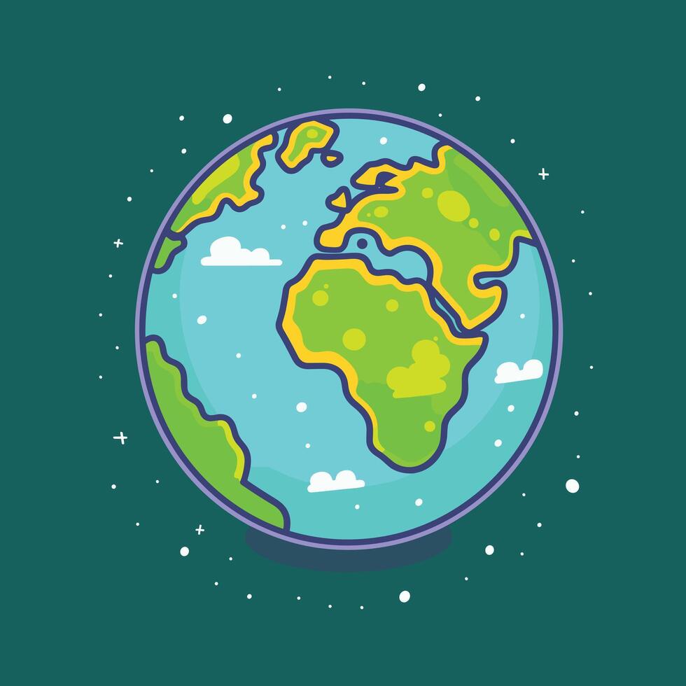 Planet earth illustration flat design vector