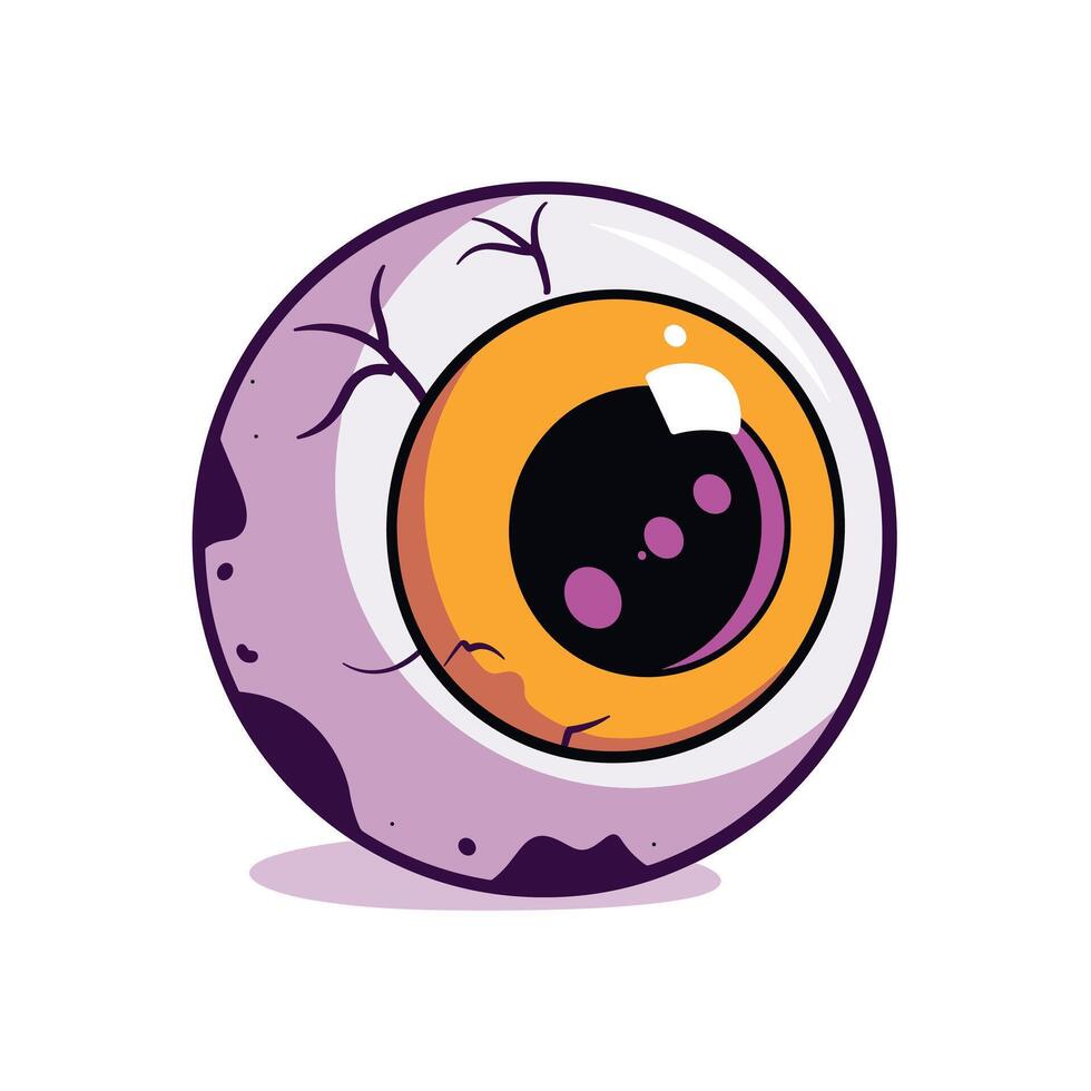 Spooky eye ball cartoon illustration design vector