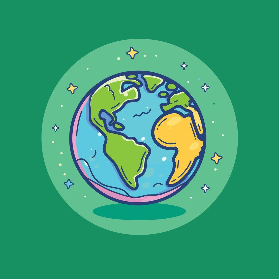 Planet earth illustration flat design vector