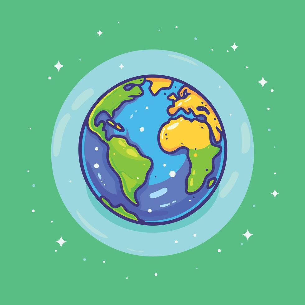 Planet earth illustration flat design vector