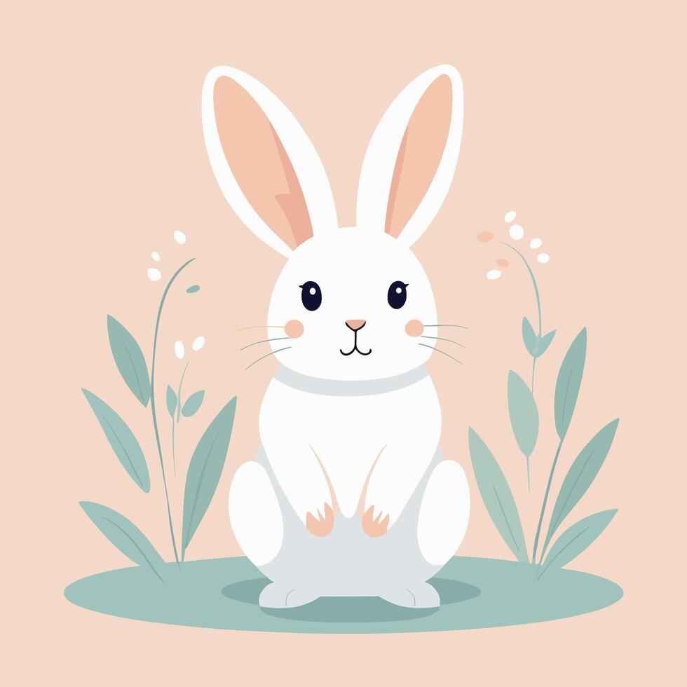 Rabbit cartoon illustration clip art design vector