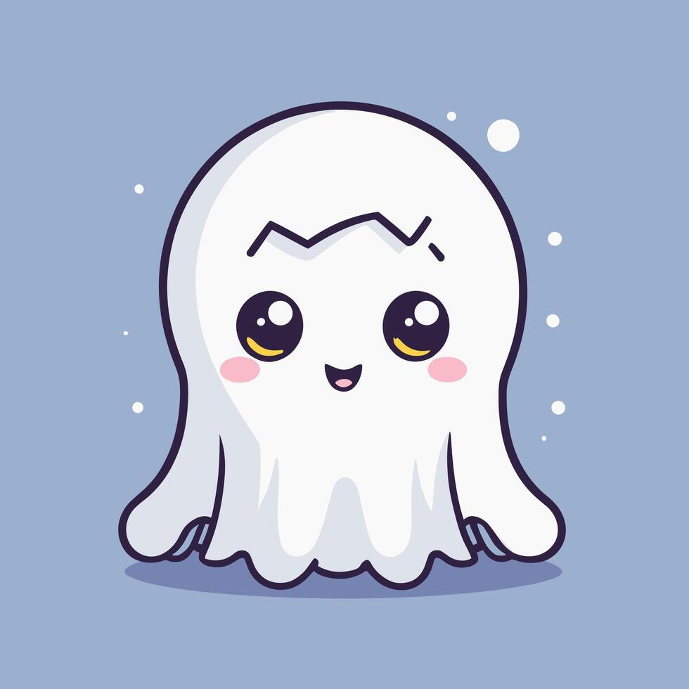 simpático fantasma dibujos animados con un grande sonrisa vector