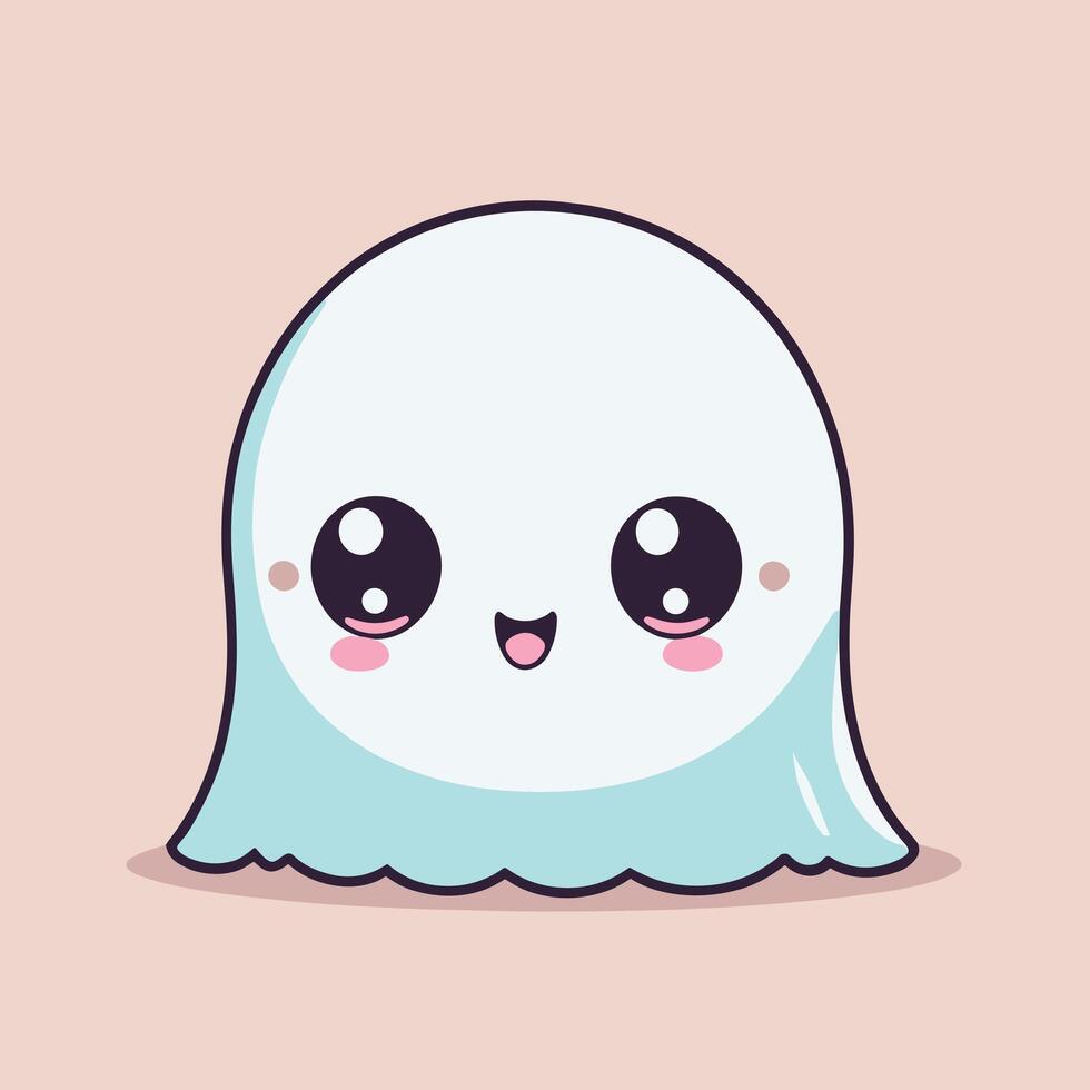 Friendly ghost cartoon with a big smile vector