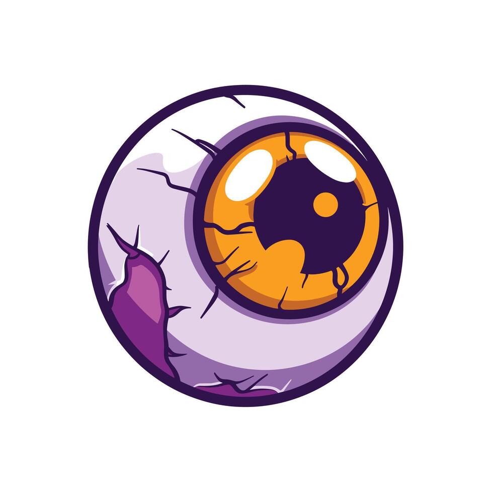 Spooky eye ball cartoon illustration design vector