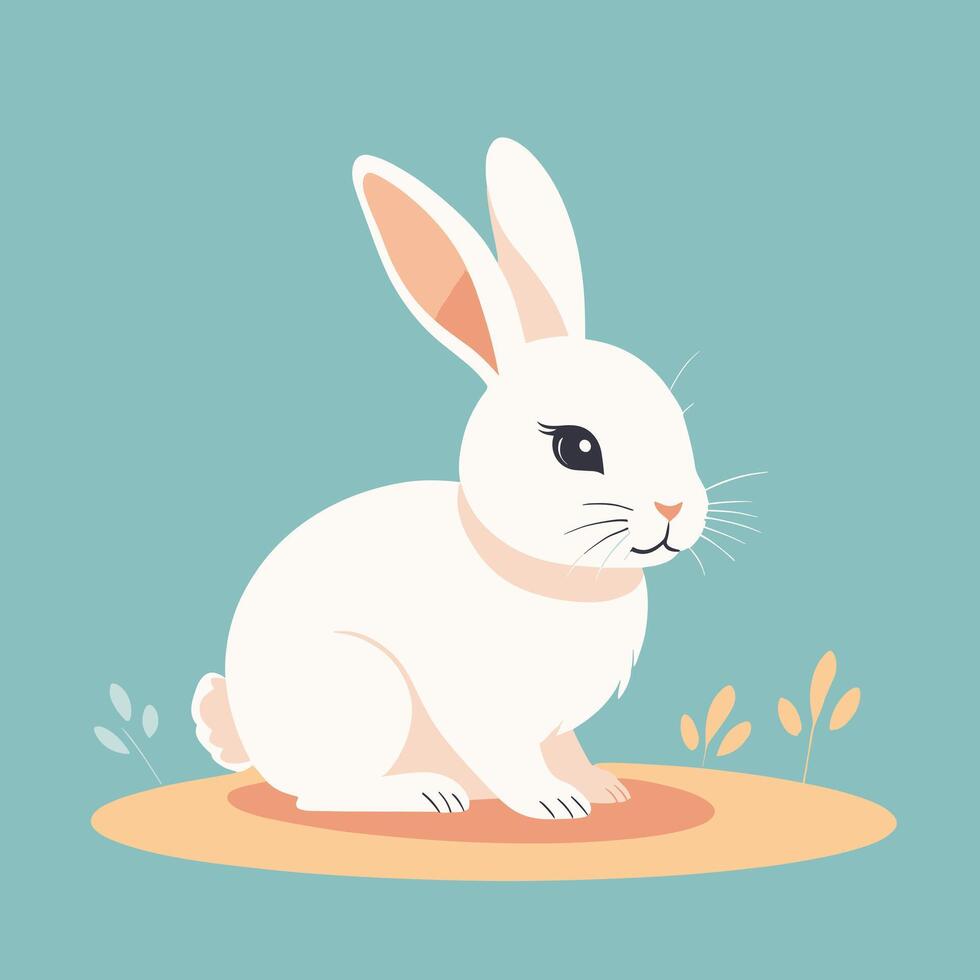 Rabbit cartoon illustration clip art design vector