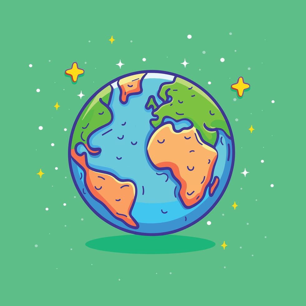 Planet earth illustration flat design vector