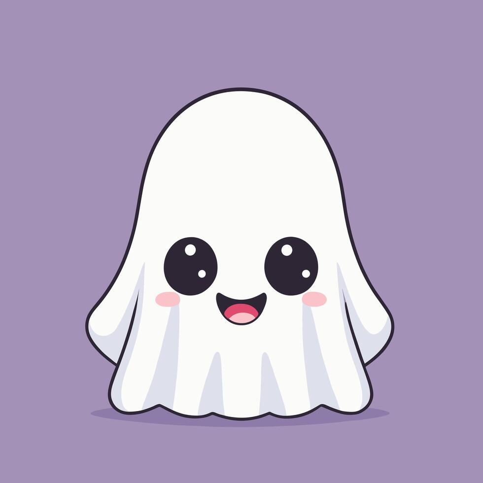 Friendly ghost cartoon with a big smile vector