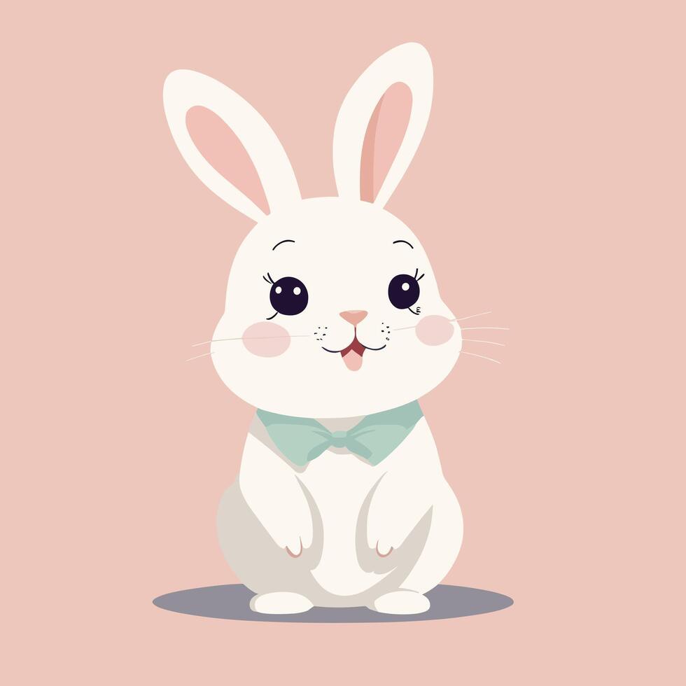 Rabbit cartoon illustration clip art design vector