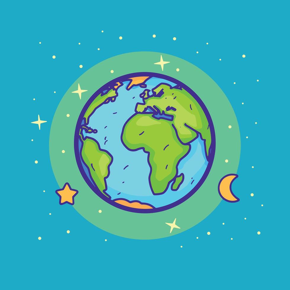 Planet earth illustration flat design vector