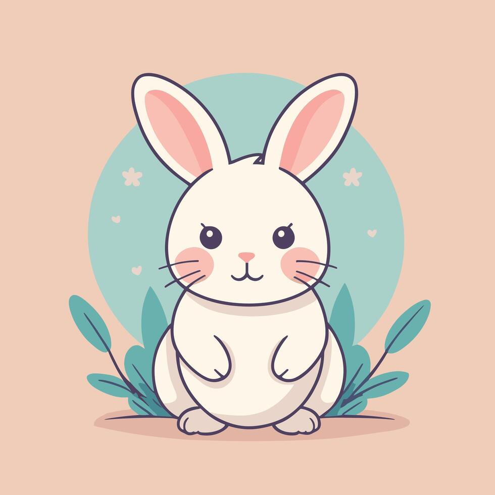 Rabbit cartoon illustration clip art design vector
