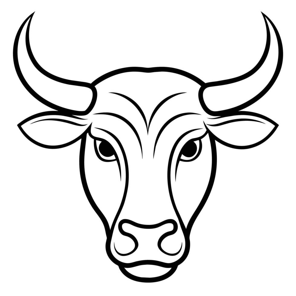 fuerte toro cabeza ilustraciones - ideal para Deportes equipo logotipos, asador marca, y de temática occidental decoración vector