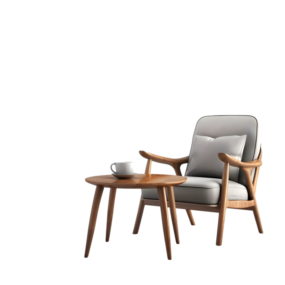 a chair and table on a transparent background png