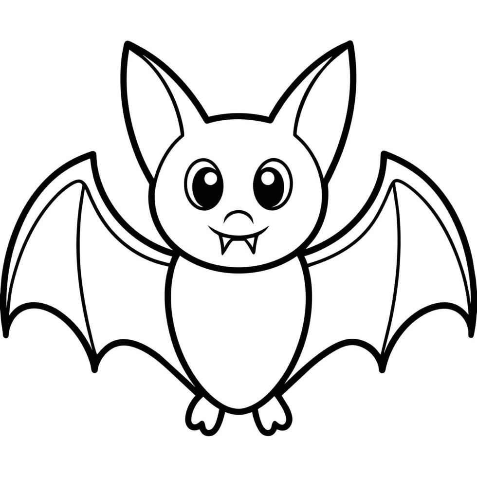 Cute Spooky Bat Illustration - Perfect for Halloween Invitations, Kids' Party Supplies, and Whimsical Decor vector