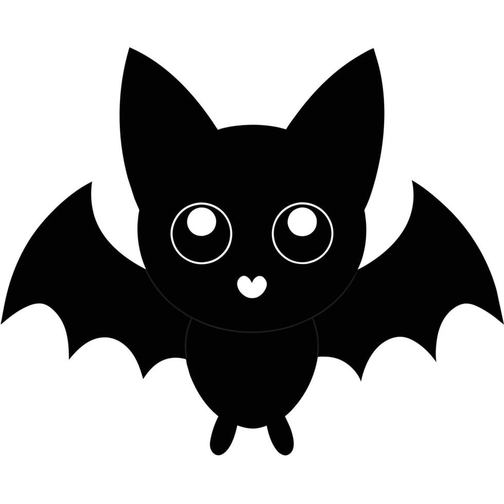 Cute Spooky Bat Illustration - Perfect for Halloween Invitations, Kids' Party Supplies, and Whimsical Decor vector