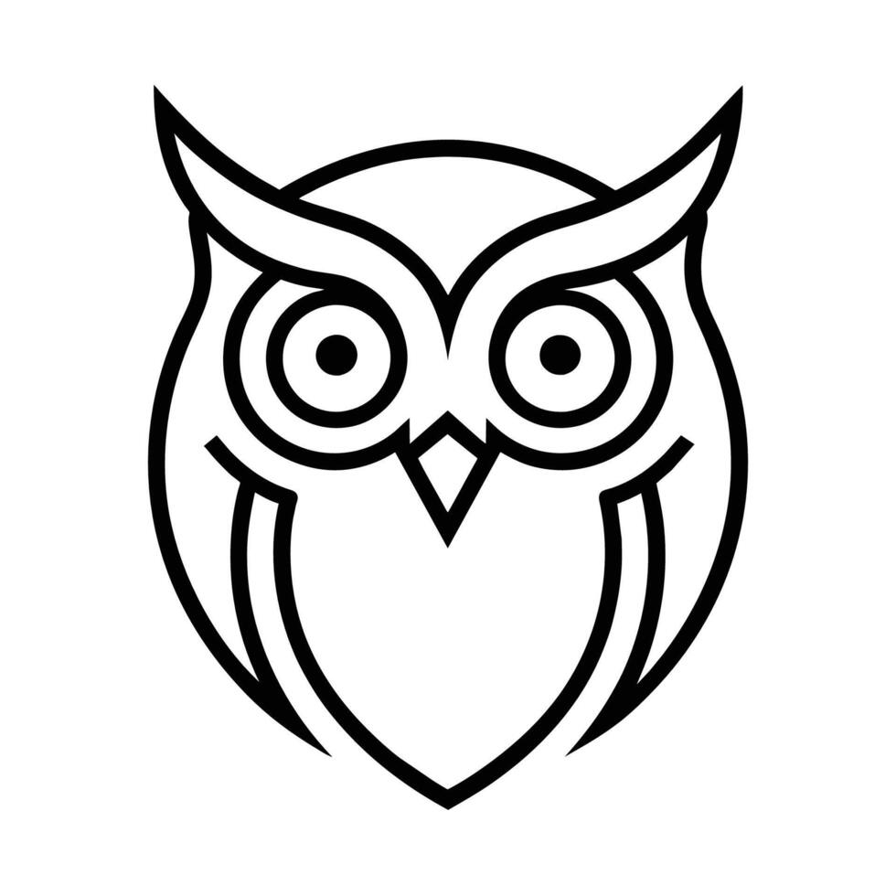 Illustration of Owl Head Silhouette on White vector