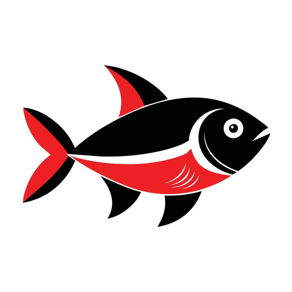 of Fish, Seafood on White Background vector