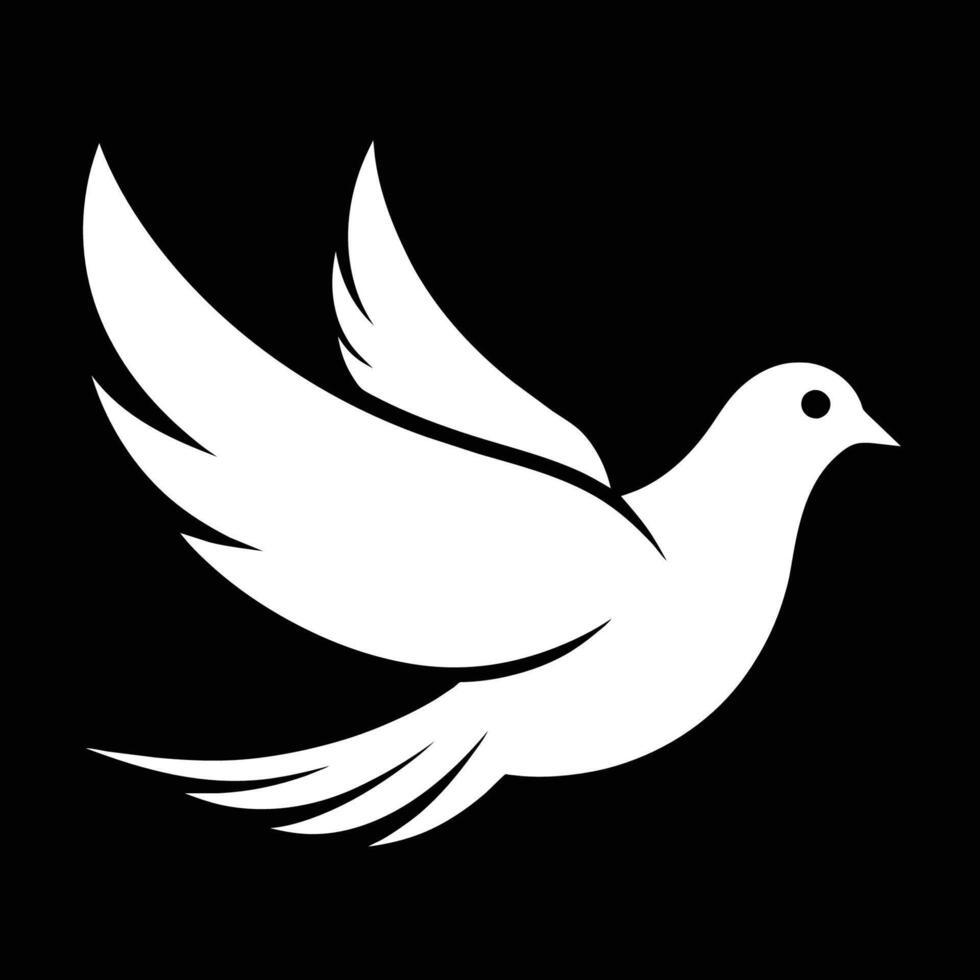 of Dove on Crisp White vector