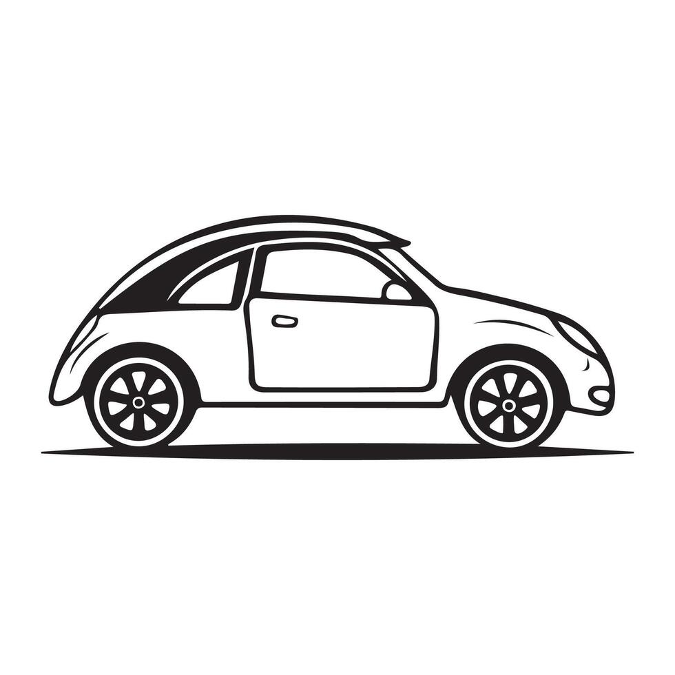 City car outline silhouette isolated on a white background vector