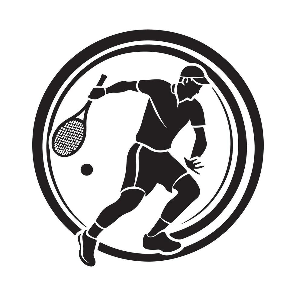 tenis jugador icono, logo, diseño y ilustración vector